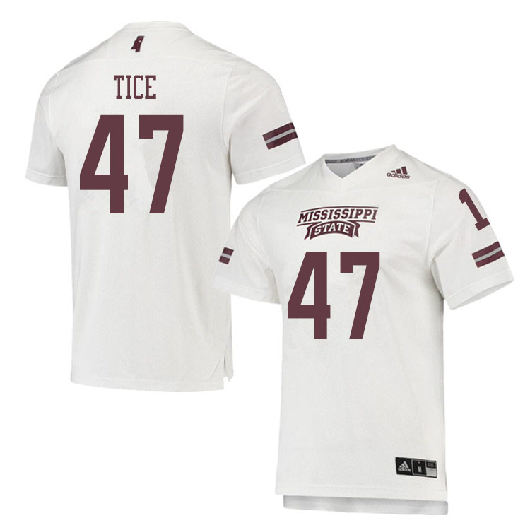 Men #47 Camp Tice Mississippi State Bulldogs College Football Jerseys Sale-White
